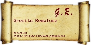 Grosits Romulusz névjegykártya